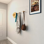 Wood Wall Hooks, 4 Pack Natural Wooden Coat Hooks Wall Mounted, Rustic Hat Hooks, Heavy Duty Entryway Wall Hangers for Hanging Purse, Towels, Clothes, Backpack