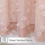 MYSKY HOME Pom Pom Pink Sheer Curtains for Bedroom Girls Room Dusty Rose Curtains for Nursery Kids Light Filtering Boho Window Drapes, Rod Pocket, 52 x 95 Inches, 2 Panels