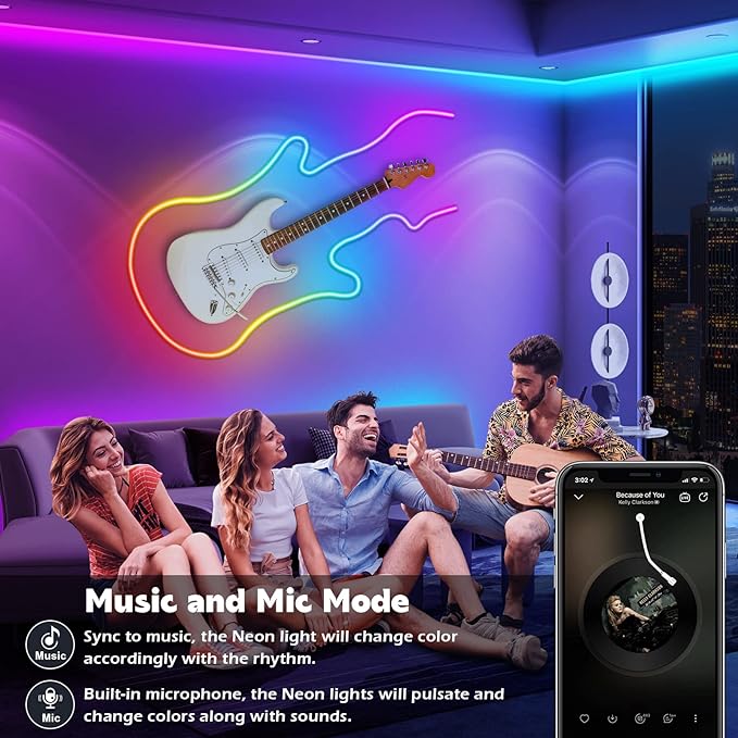 AILBTON 20Ft Neon Rope Lights,Flexible Led Rope Lights Control with App/Remote,Multiple Modes Music Sync Gaming RGB Led Neon Lights for Bedroom Outdoor