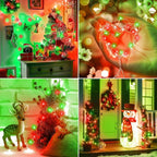 Minetom Fairy Lights Battery Operated, 5 Pack 7 FT 20 LED String Lights with Timer, Waterproof Silver Wire Christmas Fairy Light for Bedroom Party Decorations, Red and Green