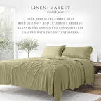 Linen Market Queen Sheet Set 4 Piece - Ultra Comfortable & Breathable Cooling Queen Bed Sheets - Deep Pocket & Wrinkle-Free Sheets Fits 16" Mattress - Extra Soft & Oeko-TEX Certified - Sage