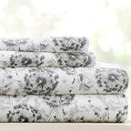 Linen Market 4 Piece King Sheet Set - Breathable, Double-Brushed Patterned Cooling Sheets – Oeko-TEX Certified Ultra Soft & Wrinkle-Free 16" Deep-Pocket King Sheets - Easy Care Make a Wish Light Gray