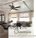 Aspen Creative 23158-4 Transitional Clear & Seeded Ceiling Fan Replacement Glass Shade, 2-1/8" Fitter, 4-1/2" Diameter x 4-7/8" Height, 4 Pack