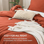 Litanika Burnt Orange Twin/Twin XL Comforter Set, 2 Pieces Solid Terracotta Lightweight Bedding Comforter Set, Rust Fluffy Quilted Blanket Set (66x90In Comforter & 1 Pillowcase)