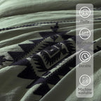 MaiRêve Olive Green Embroidery Comforter Sets Full Size - 7 Piece, Farmhouse Western Boho Comforter Set, All Season Bed in A Bag Full with Sheets, Pillowcases & Shams