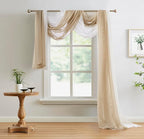 Warm Home Designs Extra Long Taupe Brown Sheer Window Scarf. Valance Scarves are 54 X 216 Inches. Great As Wedding Arch Draping Fabric, Bed Canopy Or for Decorative Project. AM Taupe 216"