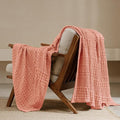 PHF 100% Cotton Waffle Weave Throw Blanket, Soft Lightweight Breathable Cozy Throws for Couch Bed Sofa, Luxury Aesthetic Woven Blanket for Home Decor & Office, 50"x60", Canyon Clay