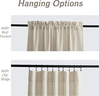 RYB HOME Natural Beige Linen Sheer Curtains 120 inches Long for Living Room and Dining Room, Weave Textured/Rod Pocket, Light Filtering Sheer Curtains and Drapes, W 52 x L 120 inches, 2 Panels Set