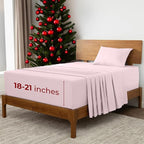 Mellanni Extra Deep Twin XL Sheets - 3 PC Iconic Collection Bedding - Hotel Luxury, Ultra Soft, Cooling Bed Sheets - Wrinkle, Fade, Stain Resistant (Twin Extra Long, Blush Pink)
