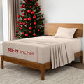 Mellanni Extra Deep Twin XL Sheets - 3 PC Iconic Collection Bedding - Hotel Luxury, Ultra Soft, Cooling Bed Sheets - Wrinkle, Fade, Stain Resistant (Twin Extra Long, Beige)