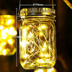 Cooo 9 Pack Solar Lanterns Outdoor Waterproof Upgraded Crystal Glass Solar Mason Jar Lights 30 LED 215% Larger SolarPanel, Anti-Rust Lid Hanging Outdoor Lanterns for Patio Garden Porch