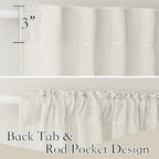RYB HOME Linen Sheer Curtains for Bedroom, Sunlight Filtering Nature Airy Drapes Easy Hanging Window Treatment for Kids Room Living Room Home Office, Linen, W 70 x L 63 inch Each, 2 Panels