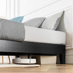 Mellow Naturalista Grand 12 Inch Solid Wood Platform Bed with Wooden Slats, Easy Assembly, Queen, Black