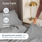 Cal King Size 4 Piece Sheet Set - Comfy Breathable & Cooling Bed Sheets Set - Hotel Luxury Bedding for Women, Men, Kids, Teens, Boys & Girls - Deep Pockets and Wrinkle Free - Grey (Heathered Sheets)