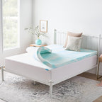 Linenspa 3 Inch Gel Swirl Memory Foam Mattress Topper – Cooling Gel Infused – Pressure Relieving Bed Topper - Mattress Pad – CertiPUR Certified - Twin XL Size