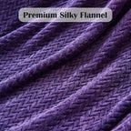 NEWCOSPLAY Super Soft Queen Blanket Dark Purple Premium Silky Flannel Fleece Leaves Pattern Lightweight Bed Blanket All Season Use (Dark Purple, Queen(90"x90"))