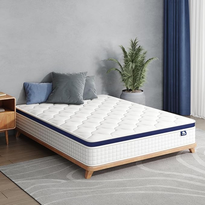 Full Mattress 14 Inch - Hybrid Mattress Bed in a Box, Medium Firm Support, Pressure & Pain Relief for All Sleepers, CertiPUR-US Certified, Fiberglass-free, Reinforced Edge Support, Motion Isolation