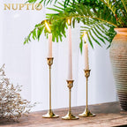 Nuptio Candlestick Holders Taper Candle Holder 10 Sets(30 Pcs) Gold Candle Sticks Holder Metal Candle Holders for Tapered Candles Table Centerpiece for Wedding Candlelight Dinner Birthday Decor