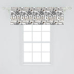 Ambesonne Modern Window Valance, Coffee Beans with Ornamental Words Ethiopians Pattern, Curtain Valance for Kitchen Bedroom Decor with Rod Pocket, 42" x 18", Sand Brown Black