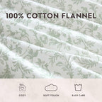 Laura Ashley - Flannel Sheets Full Size, Anti-Pilling & Wrinkle Resistant Cotton, Touchably Soft for All-Season Comfort - Bed Sheets with Matching Pillowcases & Fitted Sheet (Brinna Green)