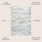 JONATHAN Y Speer Abstract Linear Stripe Gray/Blue Indoor Area Rug, 3x5, Contemporary, Rustic, Easy-Cleaning for Living Room, Bedroom, Kitchen, Pet Friendly, Non-Shedding (LUX106A-3)