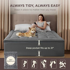 Bedsure Twin Mattress Topper - Pillow Top Mattress Pad Cover with Deep Pocket Fits up to 21 Inches, Plush Soft Bed Topper for Back Pain Relief, Overfilled with Down Alternative Filling, Grey