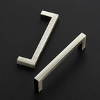 Ravinte 10 Pack Solid Kitchen Cabinet Handles Brushed Nickel Slim Cabinet Pulls Drawer Pulls with 4 Inch Hole Center Square Bar Kitchen Cabinet Hardware