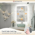 Keonjinn 60 x 28 Inch LED Bathroom Mirror with Lights Backlit Vanity Mirror Anti-Fog Lighted Bathroom Mirror Large Wall Mounted Dimmable Makeup Mirror with Memory Function(Horizontal/Vertical)