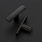 5 Pack Black Cabinet Knobs - Curved Cabinet Pulls Matte Black Knobs for Kitchen Cabinet Drawer Solid Dresser Knobs for Cabinet Hardware 1-3/4 Inch Length Single Hole