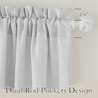 RYB HOME Semi Sheer Curtains - Linen Curtains Privacy Light Airy Sheer Window Treatment Drapes for Large Windows Bedroom Living Room Sunroom, Dove Grey, 52 x 108 inch Long, 2 Panels