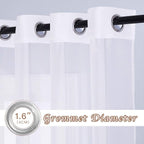 NICETOWN Sheer Curtains for Patio Door - Ring Top Voile Textured Soft Lightweight Curtains and Drapes Elegant for Bedroom/Kitchen/Living Room Home Decor, W70 x L63, White, 2 Panels