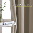 NICETOWN Taupe Blackout Curtains for Living Room, Grommet Thermal Insulated Room Darkening Window Treatments Sound Proof Drapes for Bedroom/Boys Room, 2 Panels, W52 x L90