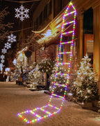 Toodour Outdoor Christmas Decorations Lights, Smart RGB Christmas Lights with Bluetooth & App Controlled, 10ft LED Ladder Light, Music Sync Color Changing Xmas Light for Home, Wall, Indoor Decor