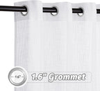 RYB HOME Sheer Curtains 72 inchs Long - Grommet Semi Sheer Curtains, Privacy Linen Textured Drapes for Bedroom Living Room Dining Balcony Bathroom, 52 inches Width x 72 inches Length, 1 Pair