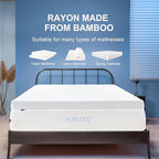 Subrtex 3 Inch Mattress Topper Cover (Only Cover) Mattress Topper Protector Bedding Rayon Made from Bamboo Removable Mattress Encasement with Zippers, King