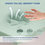 12 Inch Green Tea Memory Foam Mattress, Full Size Mattress in a Box, Gel Infused Foam for Pressure Relief and Cool Sleep, CertiPUR-US Certified, Medium Firm