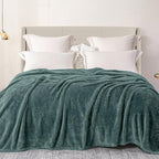 Exclusivo Mezcla Plush Fuzzy Fleece Bed Blanket Twin Size, Super Soft, Fluffy and Warm Blankets, Suitable for All Seasons (Celadon, 90x66 Inches)