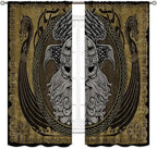 Norse Viking Curtains, Nordic Warriors Sword Celtic Rune Scandinavian Aesthetic Nation Valknut Mythology Window Drapery for Bedroom Living Room Bathroom 2 Panels, 84"x63" Inch