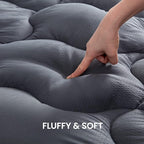 SLEEP ZONE King Size Mattress Topper Cooling Mattress Pad Cover Super Fluffy Down Alternative Bed Mattress Topper 8-21 Inch Deep Pocket, King