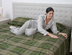 RUVANTI Flannel Sheets Full Size - 100% Cotton Double Brushed Bed Sheets Set, Deep Pockets 16 Inches, All Seasons Breathable & Extra Soft Full Sheets, Warm & Cozy, 4 Piece, DNA Plaid