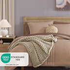 Monbix Full Comforter Set - 7 Pieces Rust Pink Bed in a Bag Full Size Bedding Sets with Comforters, All Seasons Down Alternative Comforter with Sheets,Pillowcases & Shams