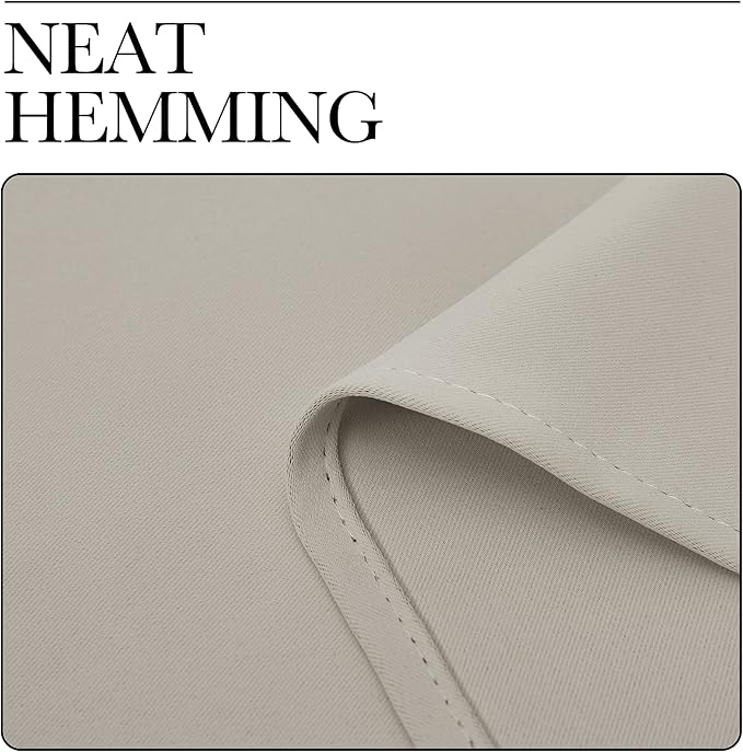 NICETOWN Room Darkening Curtain Panels, Baby Room Curtains 95 inches Long, Privacy Draperies for Living Room (Natural, 42 inches Width, 1 Pair)