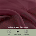 OWENIE Burgundy Sheer Curtain 90 Inches Long 2 Panels Set, Solid Filmy Drapes for Living Room Bedroom, Elegant Window Sheer Curtain Panels Drapes, 2 Pcs, Each 59W x 90L Inch