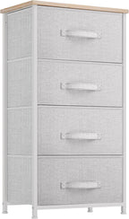 YITAHOME 4-Drawer Fabric Dresser, Dresser for Bedroom, Living Room, Hallway, Closet(White)
