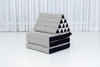 Leewadee - Comfortable Japanese Floor Mattress - Thai Floor Bed with Triangle Cushion - Futon Mattress - Thai Massage Mat, 67 x 21 inches, Black White, Kapok Filling