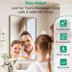 TokeShimi 48x36 Brushed Nickel Bathroom Mirror for Over Sink,Tempered Glass,Rectangle Mirror for Bathroom,Large Bathroom Mirror for Vanity(Horizontal/Vertical)