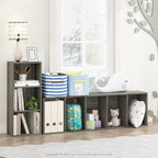 Furinno LUDER Book Shelf, 5-Tier Bookshelf, Bookcase, 9.4" x 15.8" x 52", for Living Room, Bedroom, Home Office, French Oak