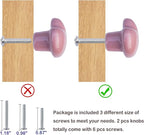 Ceramic Drawer Knobs Heart Shape Cabinet Dresser Pulls Handles with 3 Sized Screws, Kitchen Furniture Knobs for Closet Cupboard Wardrobe (2 Pack, Pink)
