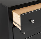 Prepac Sonoma 2 Drawer Nightstand: Elegant Bedroom Furniture, Bedside Table with Open Shelf, 23.25"W x 16"D x 28"H, Black