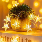 Minetom Star String Lights Battery Operated - 2 Pack 17 ft 50 LED Star Fairy String Lights with Timer, Waterproof for Indoor Bedroom Tent Loft Bed Patio Party Wedding Decor, Warm White